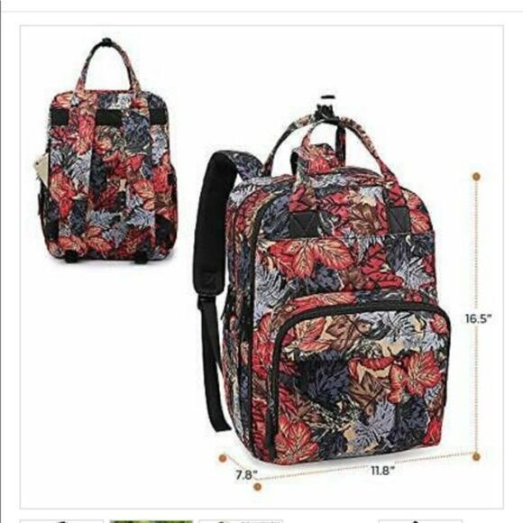 Ruvalino Floral Diaper Bag Backpack - Picture 2 of 11